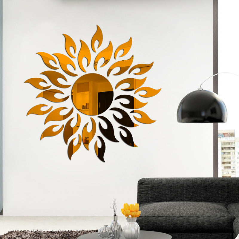 Sun-decorated Mirrored Wall Sticker | Decor Gifts and More