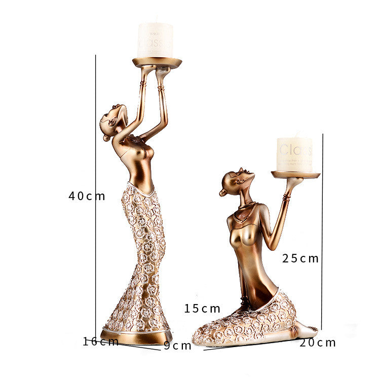 European Style Retro Beauty Candlestick Ornament Decoration | Decor Gifts and More