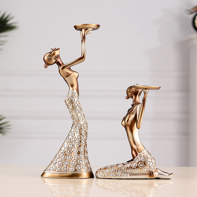 European Style Retro Beauty Candlestick Ornament Decoration | Decor Gifts and More