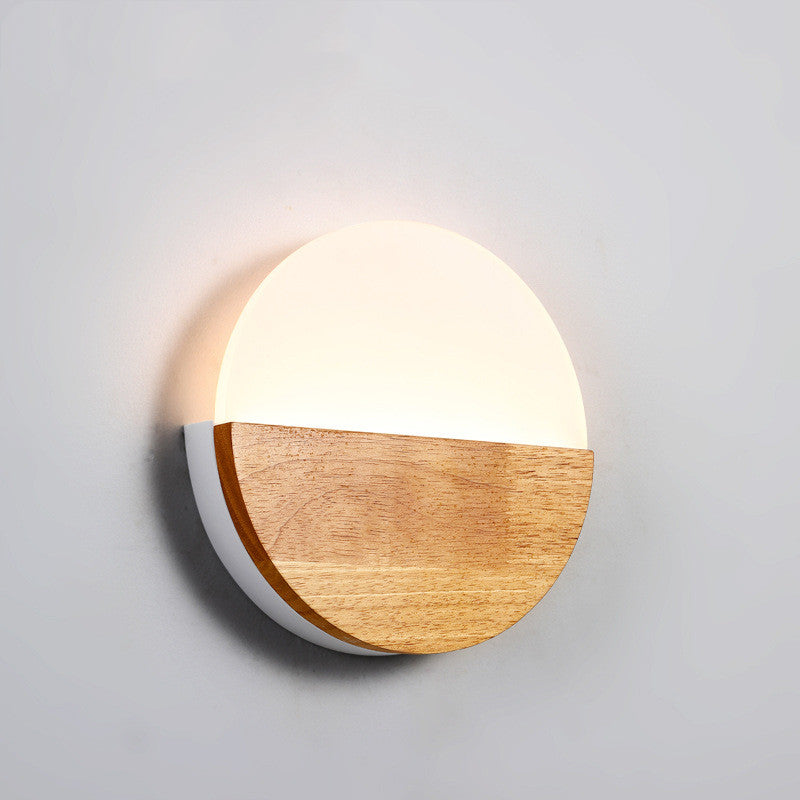 Wooden LED Wall Lamp Modern Modern Living Room Study Bedroom Bedside Lamp | Decor Gifts and More