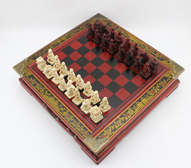 Professional International Chess Game Version Wooden Chess Classic Standard Folding Antique Terracotta Chess Board Game Qenueson | Decor Gifts and More