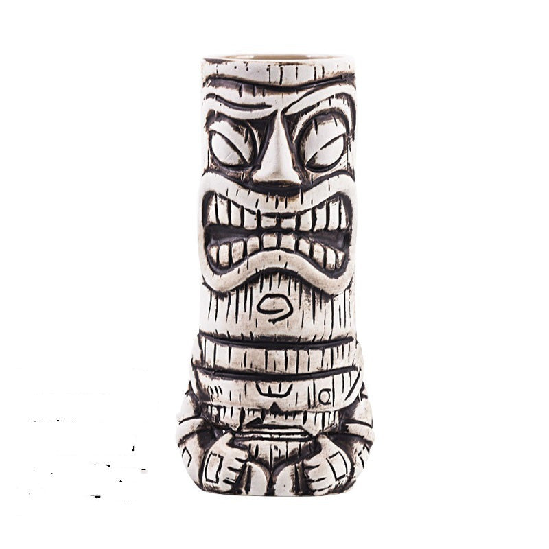 Ceramic Tiki Mug Creative Human Face Porcelain Beer Wine Mug Cup Hawaii Easter Island Zombie Cocktail Glass | Decor Gifts and More