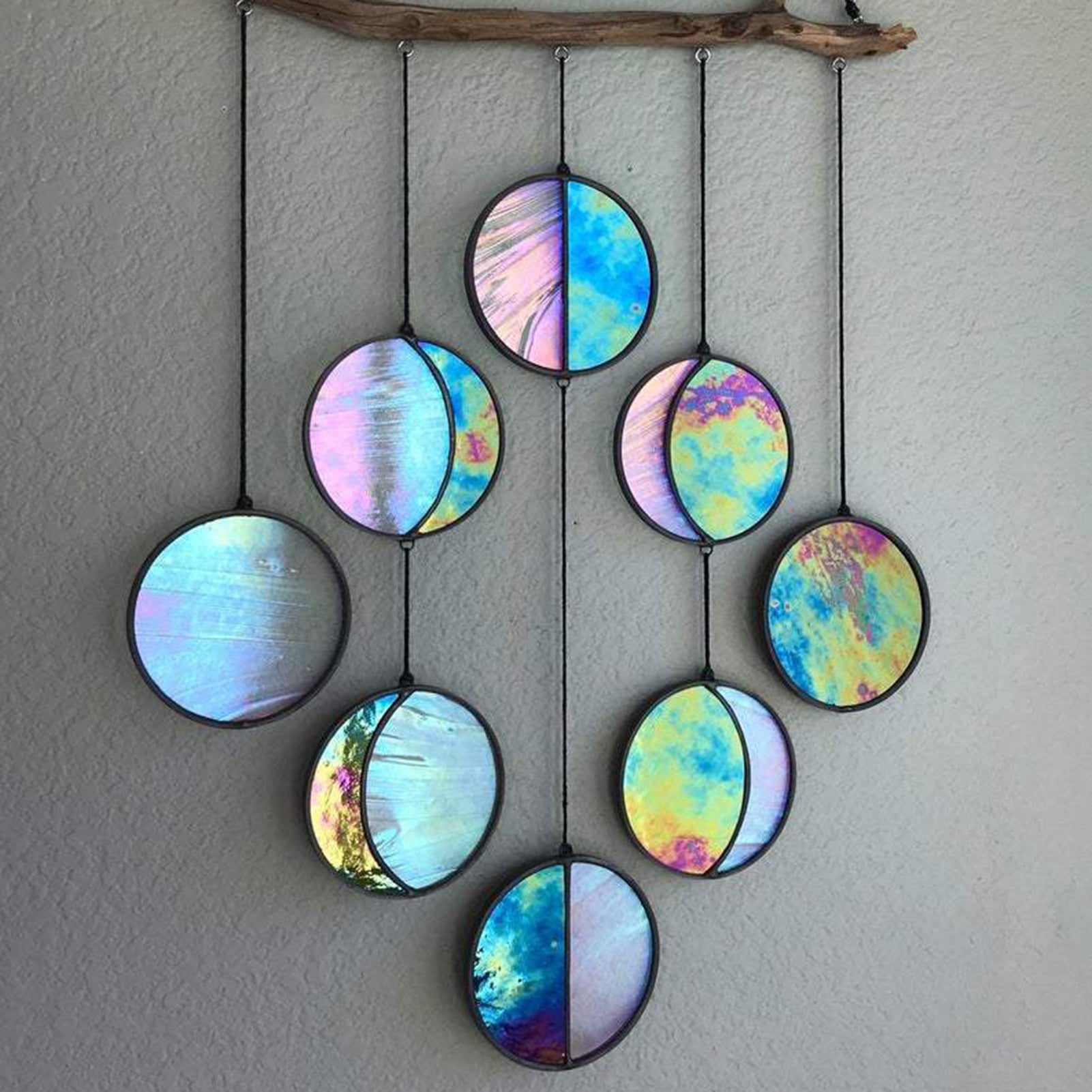 Hanging Ornaments Garland-Decor Mirror Art-Rainbow-Moon-Phase Boho Home Chic | Decor Gifts and More