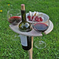 Portable Wine Table With Folding Round Table, Mini Wooden Picnic Table, Easy To Carry, Removable Beer Table | Decor Gifts and More