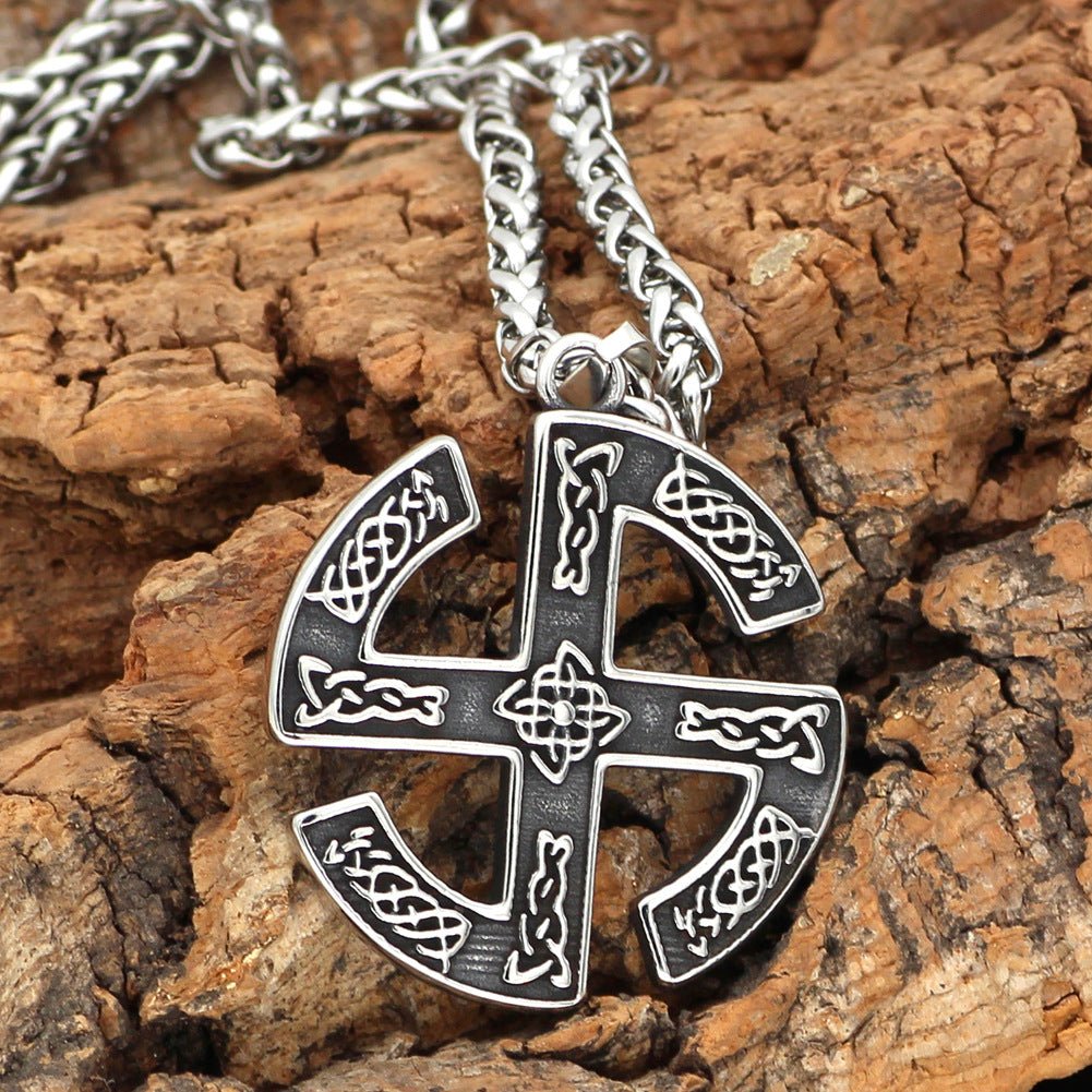 Stainless Steel Viking Jewelry Rune Slav Logo Pendant Domineering Men'S Necklace | Decor Gifts and More