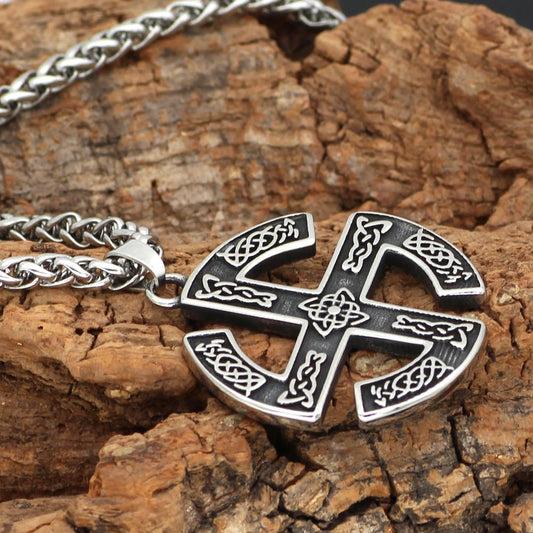 Stainless Steel Viking Jewelry Rune Slav Logo Pendant Domineering Men'S Necklace | Decor Gifts and More