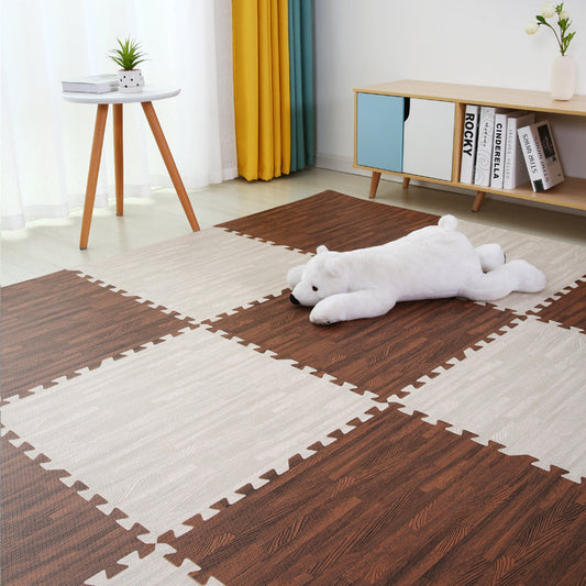 Foam Floor Mat Bedroom Splicing Mat Floor Mat Thickening Creeping Mat Wood Grain Puzzle Living Room Area Rug