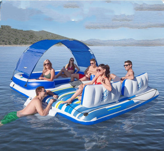 Floating Rows for Adult Family Drifting on the Sea Sunshade Boat Floating Bed | Decor Gifts and More