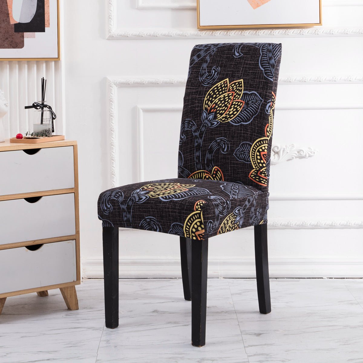 Printed Elastic Chair Cover Household Anti-Fouling Chair Cover | Decor Gifts and More