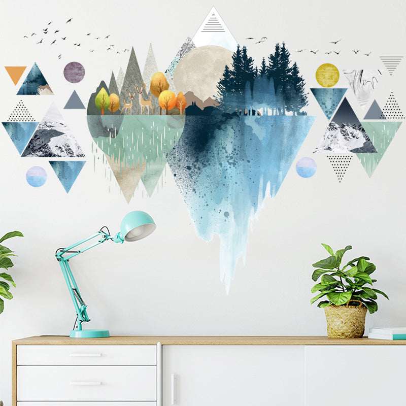 Nordic ins style Triangle Dreamy Mountain Wall Stickers Living room Bedroom Vinyl Wall Decals Creative Home Decor | Decor Gifts and More