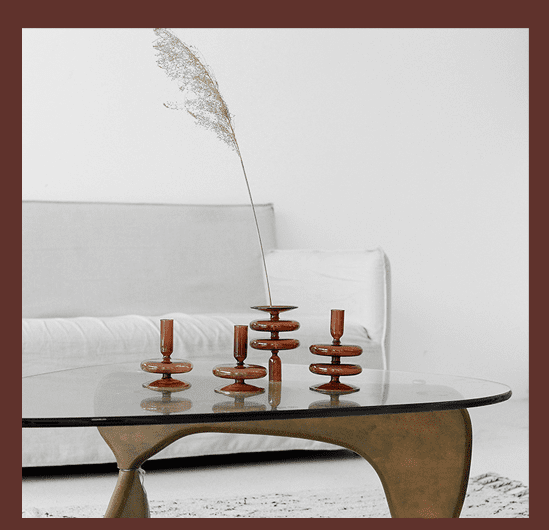 Refound Retro Brown Glass Candle Holder Vintage B&B Model Room Home Decoration Nostalgic Shooting Props | Decor Gifts and More