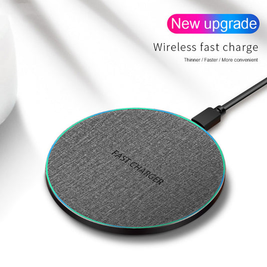 Qi Standard Ultra-Thin Fabric Aluminum Alloy Fast Charge Wireless Charger 15W Fast Charge Fast Charger Disc Wireless Charger | Decor Gifts and More