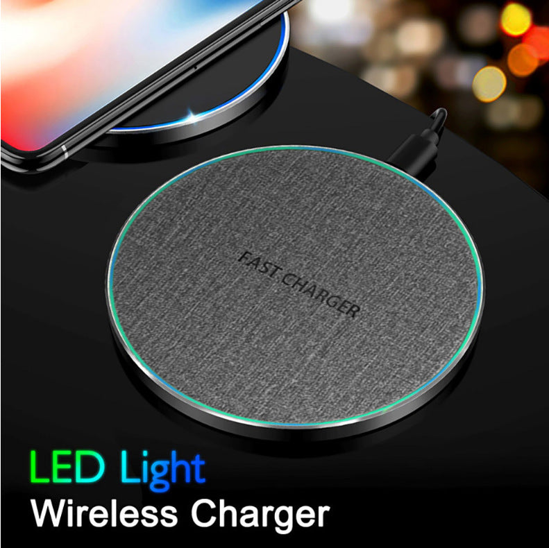 Qi Standard Ultra-Thin Fabric Aluminum Alloy Fast Charge Wireless Charger 15W Fast Charge Fast Charger Disc Wireless Charger | Decor Gifts and More