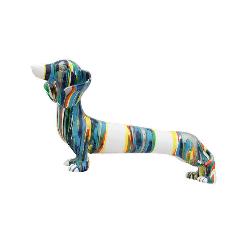 Color Resin Crafts Animal Cartoon Dachshund Dog | Decor Gifts and More