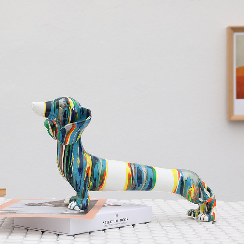 Color Resin Crafts Animal Cartoon Dachshund Dog | Decor Gifts and More