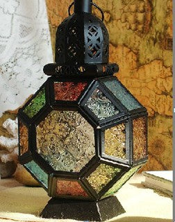 Moroccan Portable Wrought Iron Wind Lantern Candle Holder | Decor Gifts and More