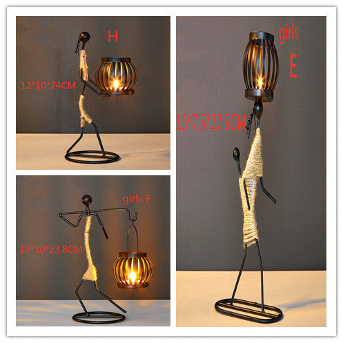 Girl iron candlestick decoration | Decor Gifts and More