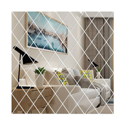 Diamond Mosaic Tv Background Wall Mirror Wall Sticker