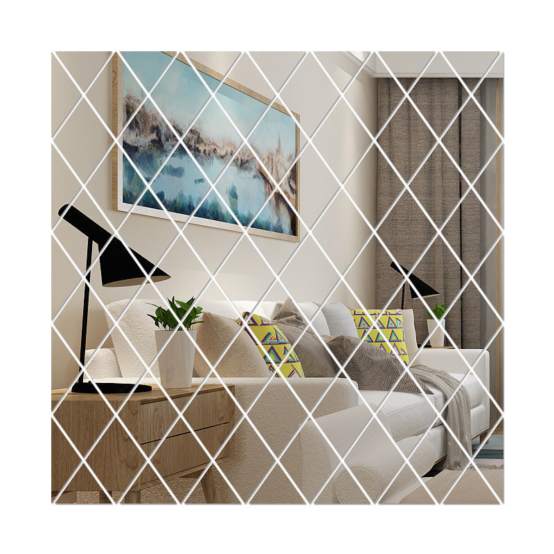 Diamond Mosaic Tv Background Wall Mirror Wall Sticker | Decor Gifts and More