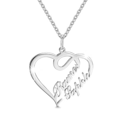 Double Heart Necklace Personalized Necklaces Pendant Gifts Stainless Steel For Women | Decor Gifts and More