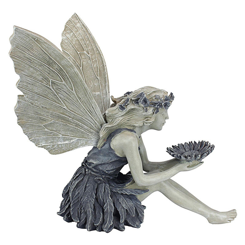 Fairy Sitting Garden Statue Ornament Decoration Resin Crafts Decor Accessories Home Landscaping Backyard Lawn Decoration | Decor Gifts and More