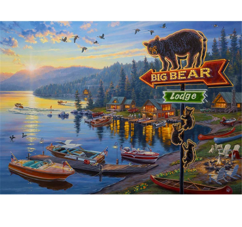 Big Bear Lodge - DIY Paint By Number Kit | Decor Gifts and More