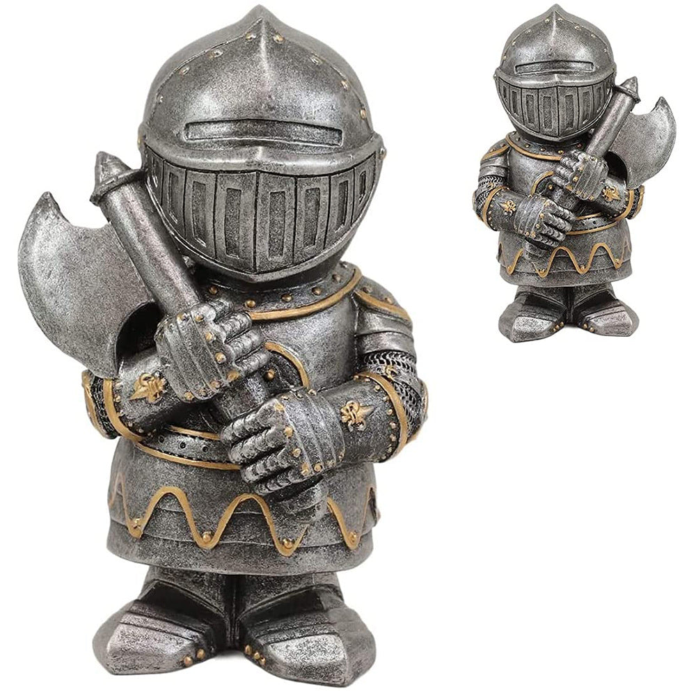 Knight Gnomes Guard Garden Statues Resin Knight Dwarf Warrior Gnome Figurines Funny Cavalier Paladin Sculptures For Lawn Decor | Decor Gifts and More