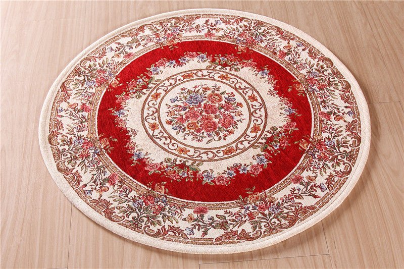 Round Carpet Custom Pastoral Style Living Room Coffee Table Mat | Decor Gifts and More