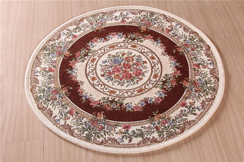 Round Carpet Custom Pastoral Style Living Room Coffee Table Mat | Decor Gifts and More