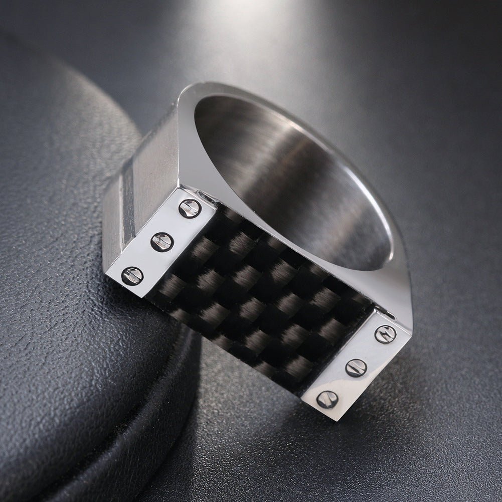 Creative black woven pattern stainless steel ring | Decor Gifts and More