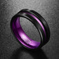 Purple inner ring frosted groove men's ring tungsten carbide | Decor Gifts and More