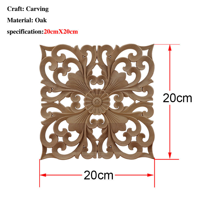 Solid Wood Cube Carved Square Flower Door Heart Flower Furniture Decoration Accessories | Decor Gifts and More