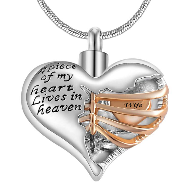 stainless steel commemorative engravable heart pendant