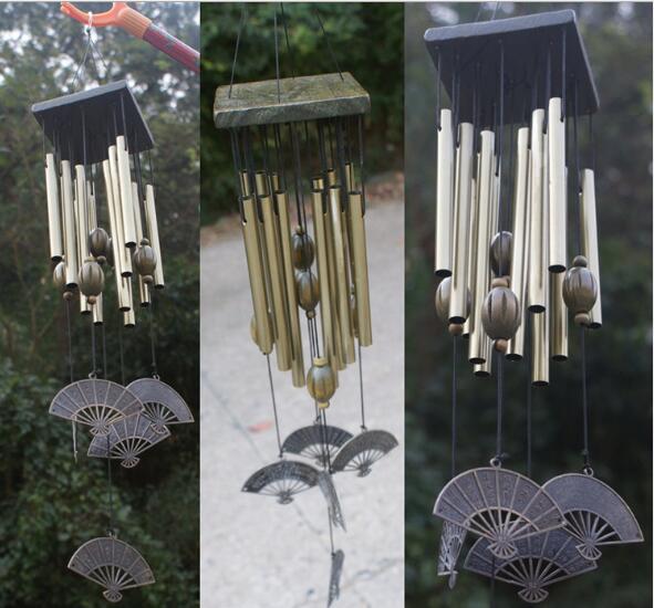 Solid wood bronze wind chimes metal multi-tube | Decor Gifts and More