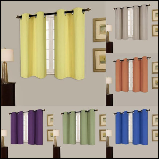 1 SET SMALL GROMMET PANEL THERMAL BLACKOUT WINDOW CURTAIN DRESSING TREATMENT K30 | Decor Gifts and More