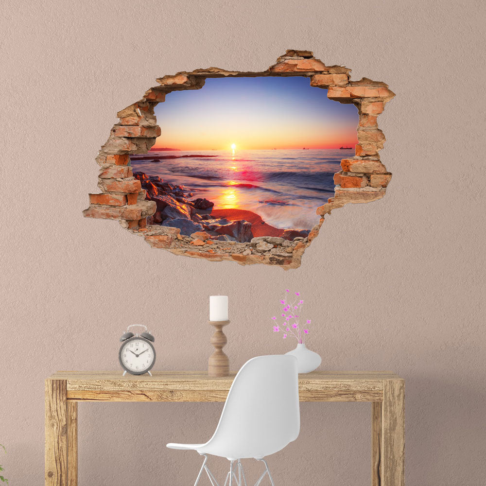 Break Through The Wall 3D Stereo Background Stickers