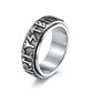 Viking Script Stainless Steel Swivel Ring | Decor Gifts and More