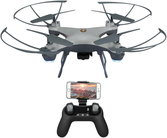 WiFi FPV Drone F033 RC Quadcopter with 480P HD Camera Live Video Beginner Drones with Altitude Hold/3 Speed/Headless Mode/3D Flips/Gravity Sensor/One Key Take Off Landing/VR Mode | Decor Gifts and More