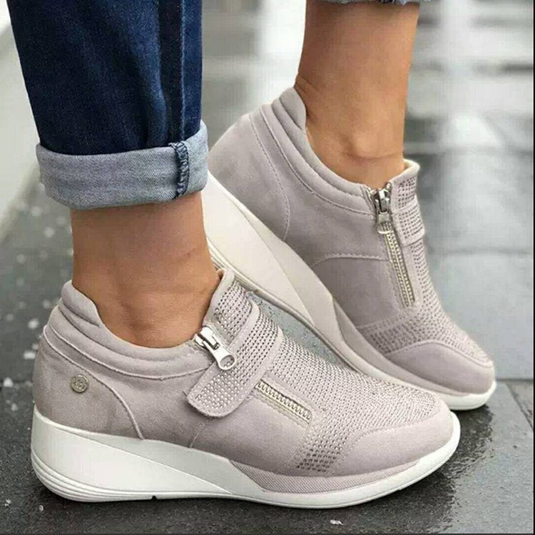 Canvas Shoes Lovely Round Head Thick Bottom Rhinestone Velcro Single Shoes Mary Jane Women's Style | Decor Gifts and More