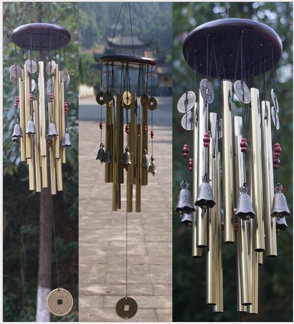 Solid wood bronze wind chimes metal multi-tube | Decor Gifts and More