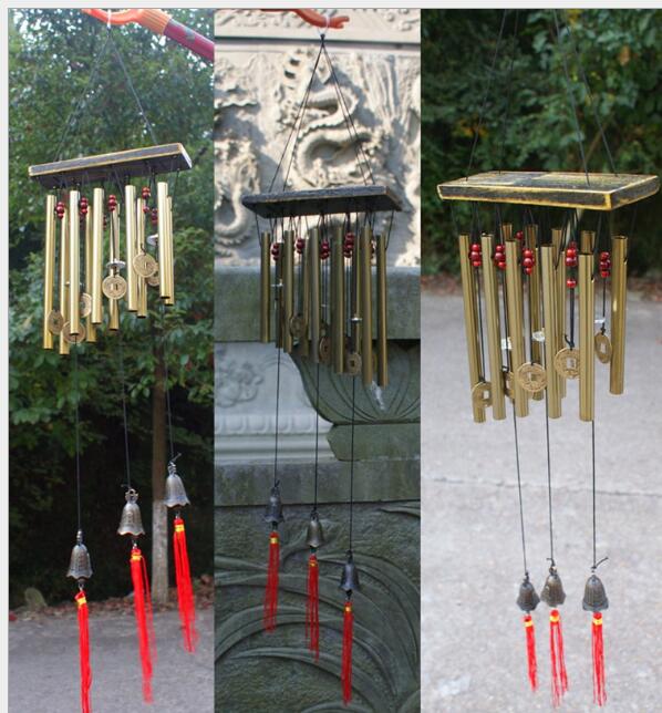 Solid wood bronze wind chimes metal multi-tube | Decor Gifts and More