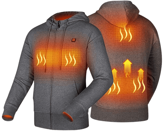 Heated Hoodie with USB 5V 10000mAh Battery Pack Power Bank Men and Women (Unisex) Washable Zip Fleece Hooded Sweatshirt - Home Decor Gifts and More