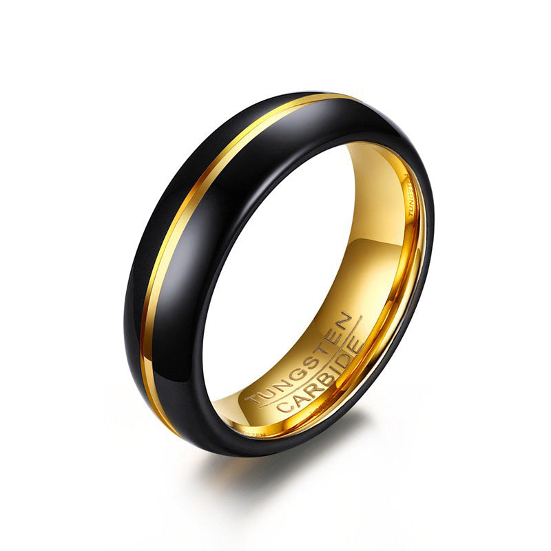 Tungsten steel black gold ring | Decor Gifts and More