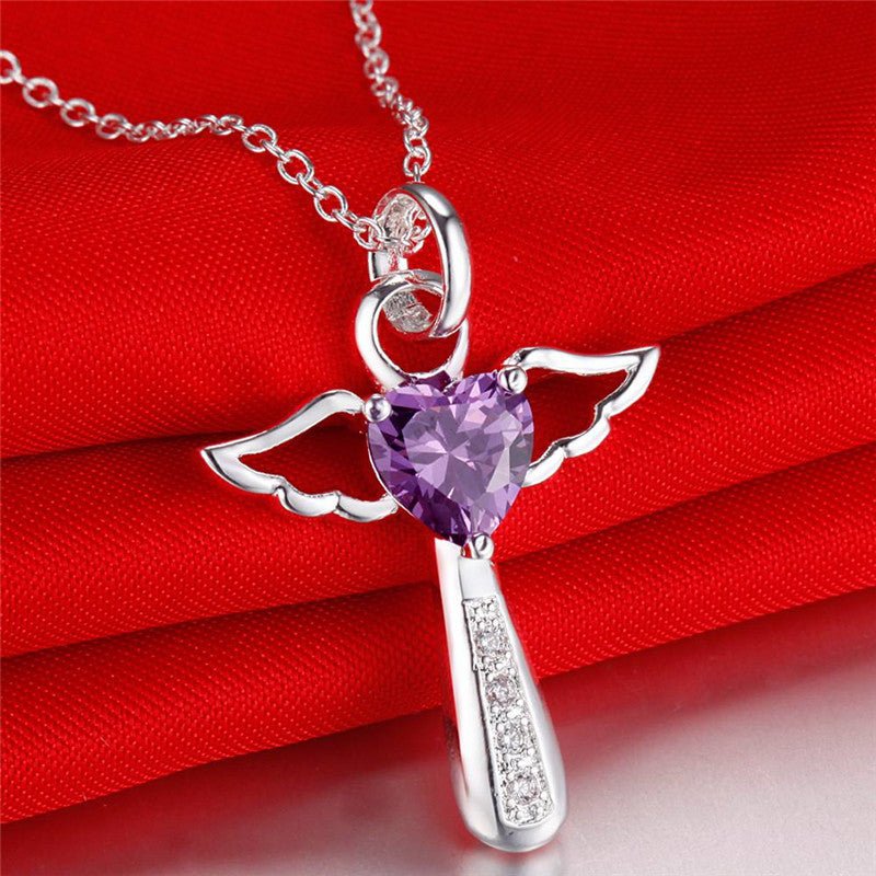 Purple zircon crystal pendant necklace | Decor Gifts and More