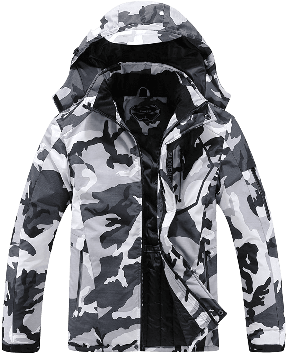 Men's Waterproof Ski Jacket Warm Winter Snow Coat Hooded Raincoat - Home Decor Gifts and More