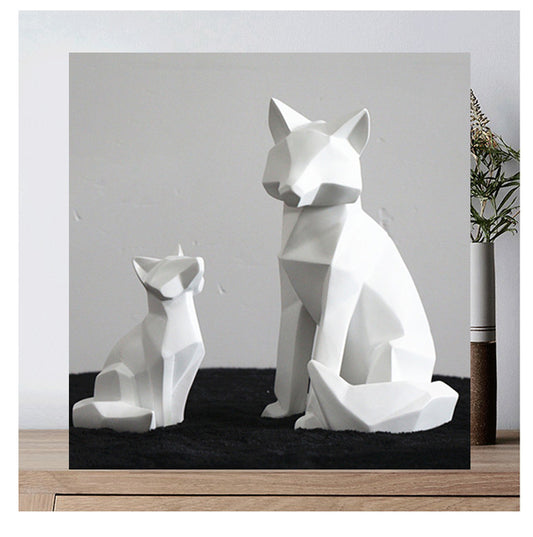 Simple geometric faceted fox ornaments | Decor Gifts and More