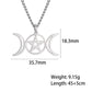 Retro Symmetrical Moon Hollow Pentagram Pentagram Stainless Steel Pendant Necklace | Decor Gifts and More