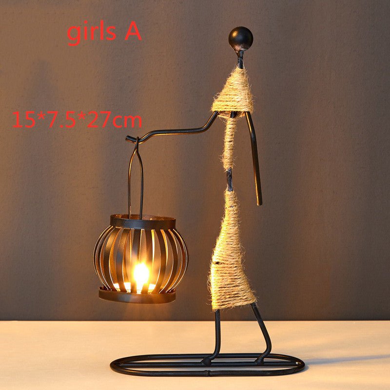 Girl iron candlestick decoration | Decor Gifts and More