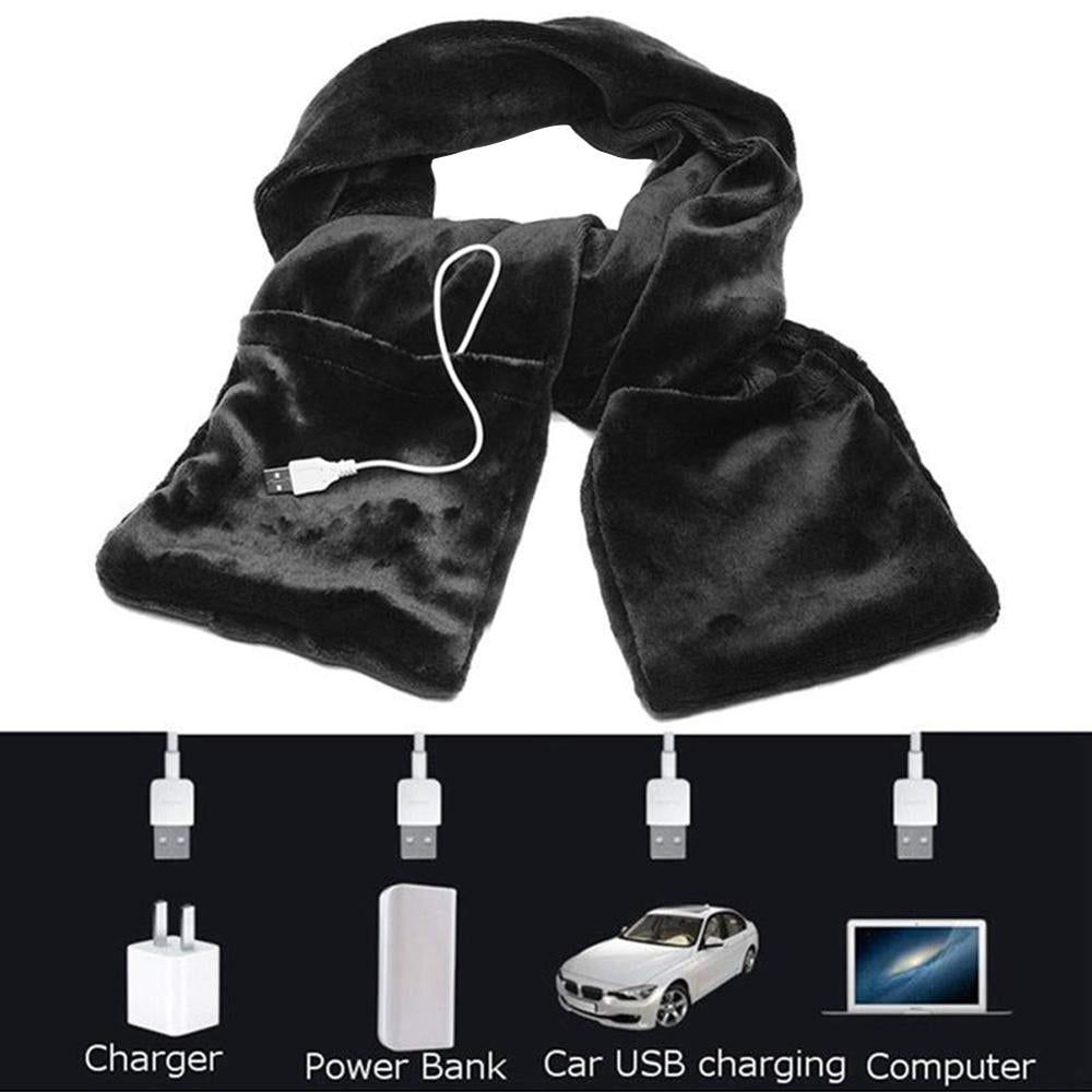 Black Fashion Warm USB Heating Scarf | Decor Gifts and More