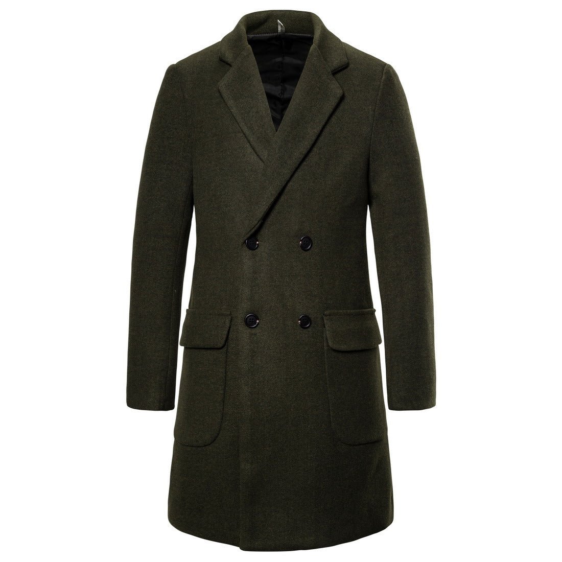 Double-breasted casual woolen coat men's woolen trench coat | Decor Gifts and More